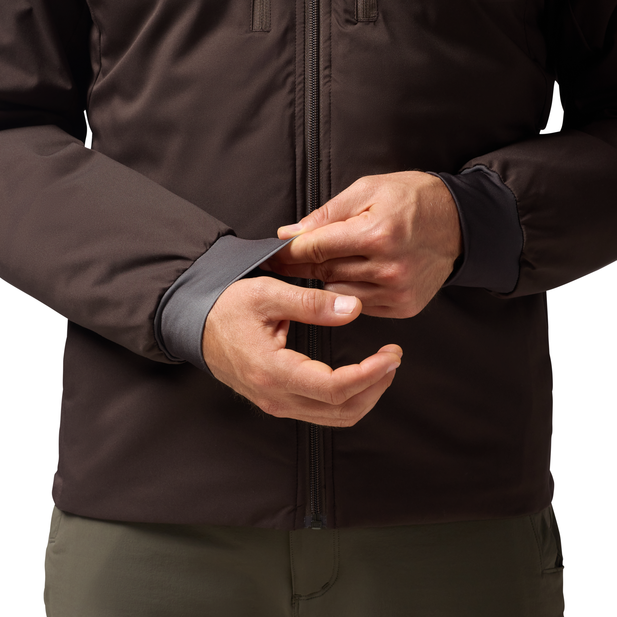 Flyweigh Jacket in Brown, on model #brown