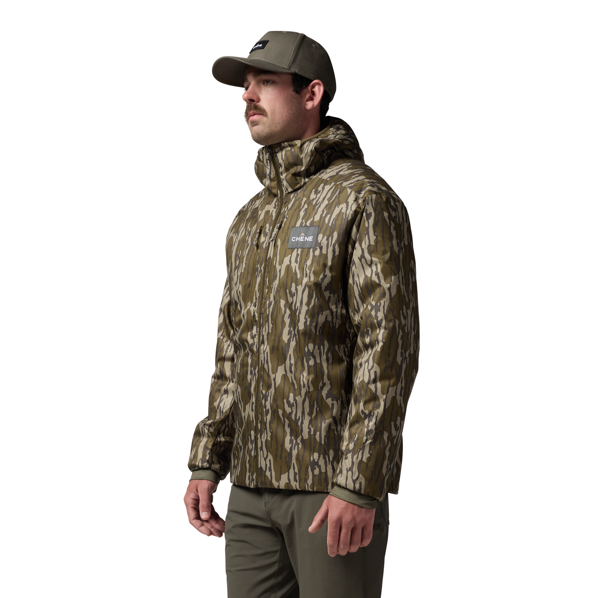 Flyweigh Jacket in Mossy Oak Original Bottomland, on model #mossy_oak_original_bottomland