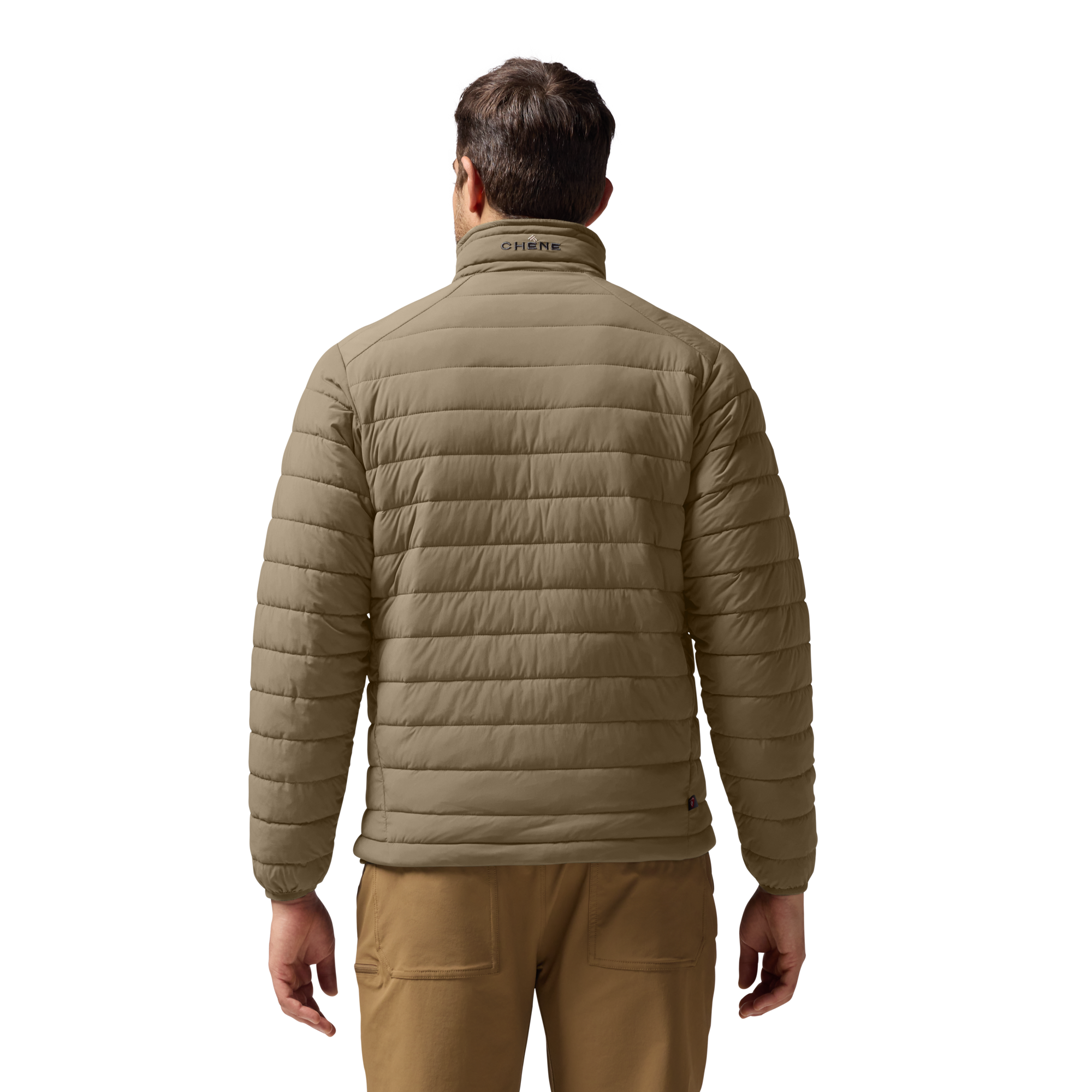 Camp Jacket in Oak, on model #oak