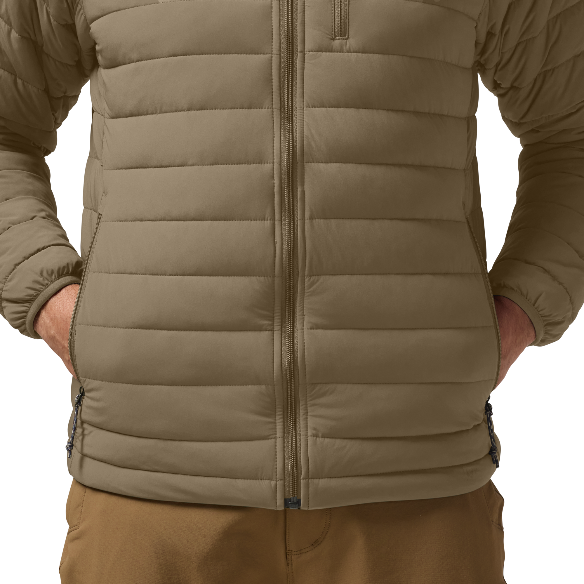 Camp Jacket in Oak, on model #oak