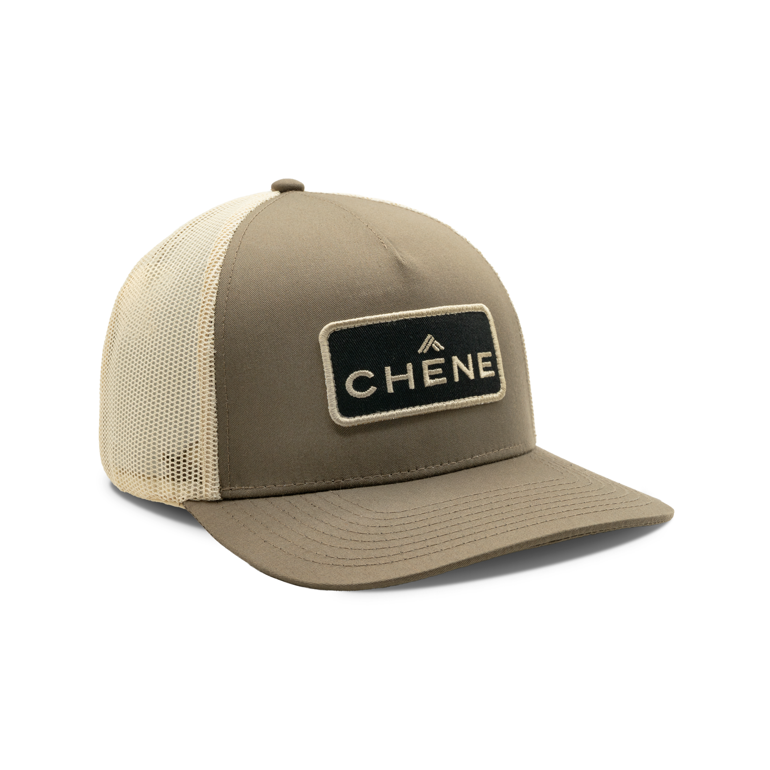 5-Panel Logo Patch Cap in Brown / Khaki, front view #brown_/_khaki
