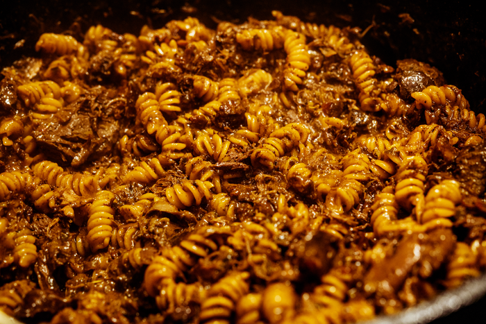 a close up of food